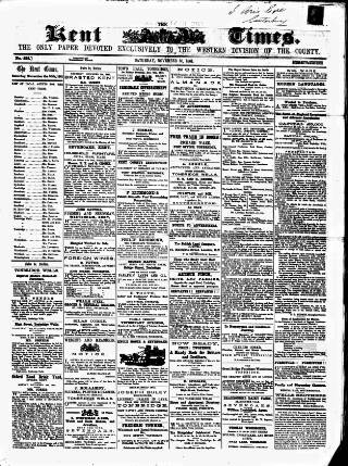cover page of Kent Times, Tonbridge and Sevenoaks Examiner published on November 30, 1861