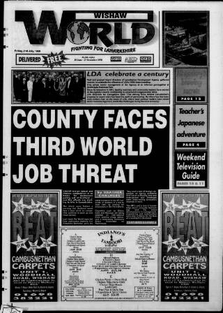 cover page of Wishaw World published on July 2, 1999