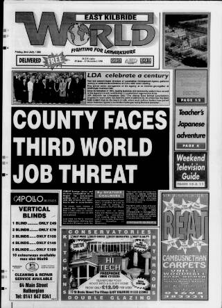 cover page of East Kilbride World published on July 2, 1999