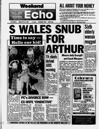 cover page of South Wales Echo published on February 28, 1987