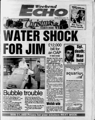 cover page of South Wales Echo published on November 30, 1991
