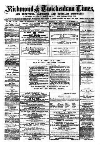 cover page of Richmond and Twickenham Times published on November 15, 1879