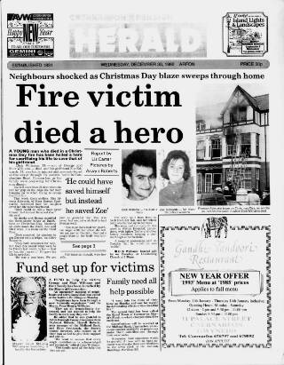 cover page of Caernarvon & Denbigh Herald published on December 30, 1992
