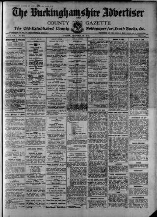 cover page of Buckinghamshire Advertiser published on December 30, 1932
