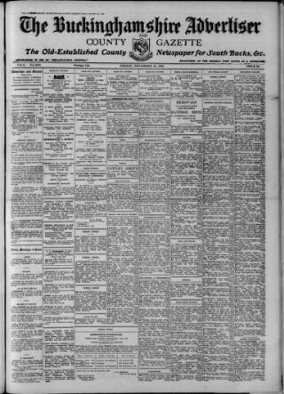 cover page of Buckinghamshire Advertiser published on November 15, 1940