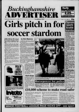 cover page of Buckinghamshire Advertiser published on September 18, 1996