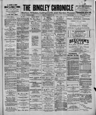 cover page of Bingley Chronicle published on December 30, 1898