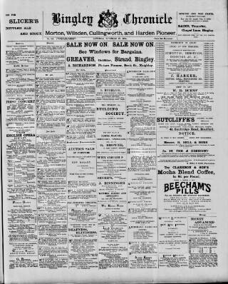 cover page of Bingley Chronicle published on November 30, 1901