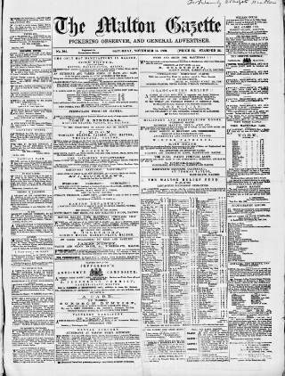 cover page of Malton Gazette published on November 15, 1862