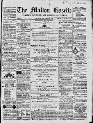 cover page of Malton Gazette published on December 30, 1865