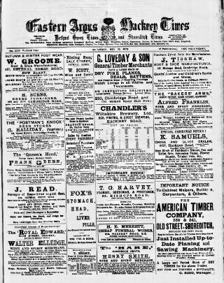 cover page of Eastern Argus and Borough of Hackney Times published on November 15, 1902