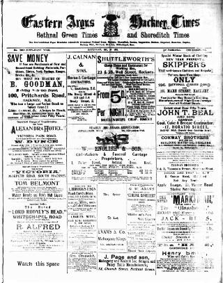 cover page of Eastern Argus and Borough of Hackney Times published on December 30, 1911