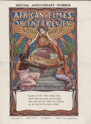 cover page of African Times and Orient Review published on July 1, 1917