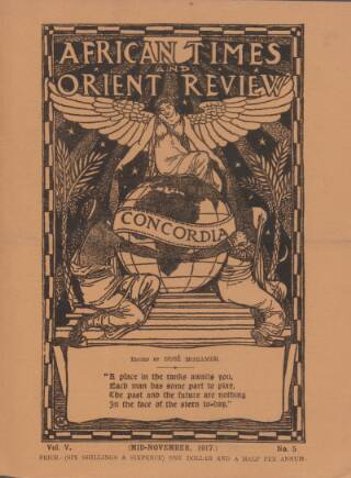 cover page of African Times and Orient Review published on November 1, 1917