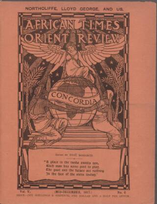 cover page of African Times and Orient Review published on December 1, 1917
