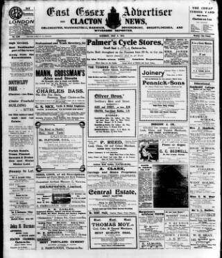 cover page of East Essex Advertiser and Clacton News published on July 6, 1912
