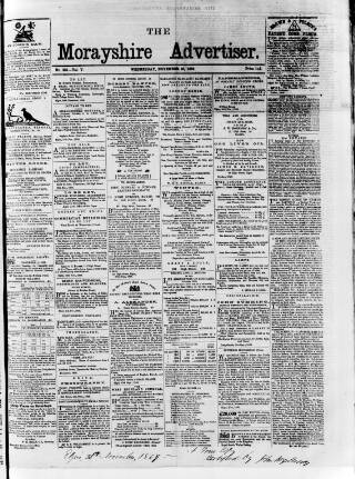 cover page of Morayshire Advertiser published on November 30, 1859