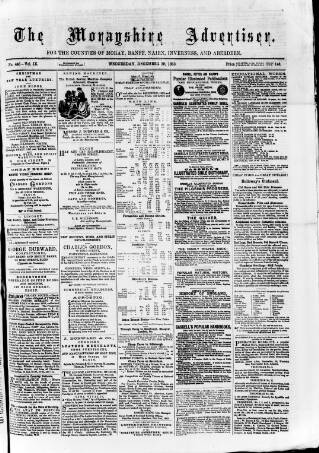 cover page of Morayshire Advertiser published on December 30, 1863