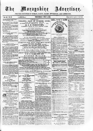 cover page of Morayshire Advertiser published on July 6, 1864