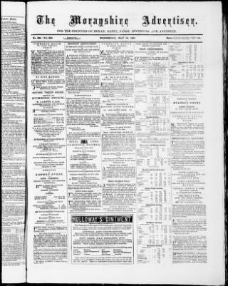cover page of Morayshire Advertiser published on May 29, 1867