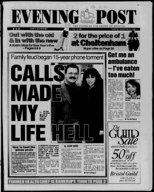 cover page of Bristol Evening Post published on December 30, 1997