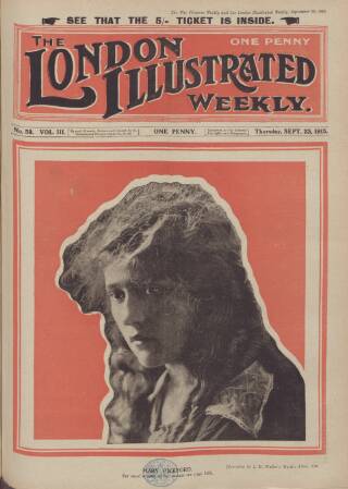 cover page of War Pictures Weekly and the London Illustrated Weekly published on September 23, 1915