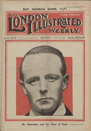 cover page of War Pictures Weekly and the London Illustrated Weekly published on February 10, 1916