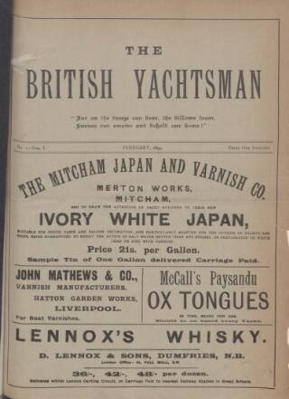cover page of British Yachtsman published on February 1, 1894