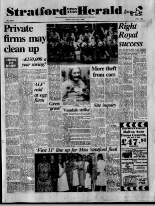 cover page of Stratford-upon-Avon Herald published on July 6, 1984