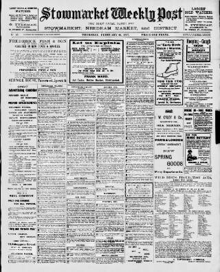 cover page of Stowmarket Weekly Post published on February 28, 1907