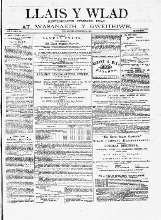 cover page of Llais Y Wlad published on February 28, 1879