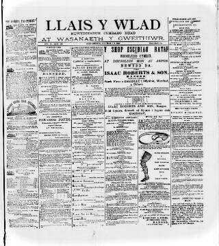 cover page of Llais Y Wlad published on July 6, 1883