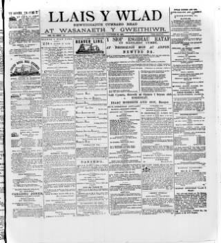 cover page of Llais Y Wlad published on November 30, 1883