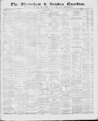 cover page of Altrincham, Bowdon & Hale Guardian published on May 29, 1875