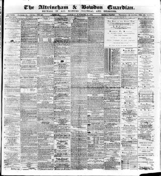 cover page of Altrincham, Bowdon & Hale Guardian published on November 15, 1884