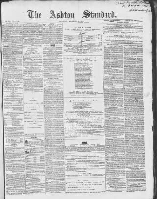 cover page of Ashton Standard published on December 30, 1865