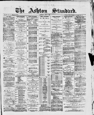 cover page of Ashton Standard published on July 6, 1889