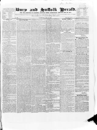 cover page of Bury and Suffolk Herald published on May 29, 1839