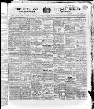 cover page of Bury and Suffolk Herald published on February 28, 1844