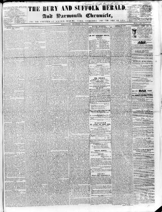 cover page of Bury and Suffolk Herald published on November 15, 1848