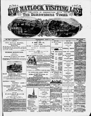 cover page of Matlock Visiting List published on July 6, 1887