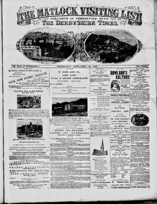 cover page of Matlock Visiting List published on September 18, 1889