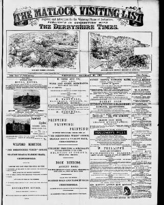 cover page of Matlock Visiting List published on December 30, 1891