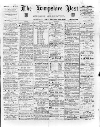 cover page of Hampshire Post and Southsea Observer published on December 30, 1898