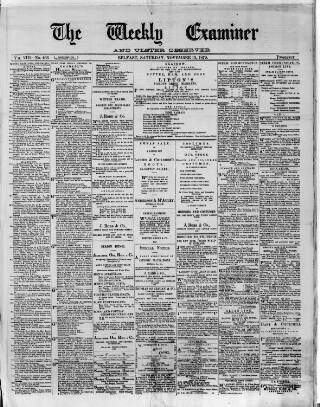 cover page of Weekly Examiner (Belfast) published on November 15, 1879