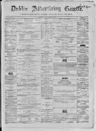 cover page of Dublin Advertising Gazette published on September 18, 1861