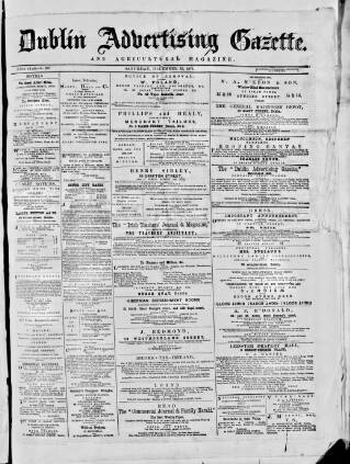 cover page of Dublin Advertising Gazette published on December 30, 1871