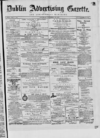 cover page of Dublin Advertising Gazette published on November 15, 1873