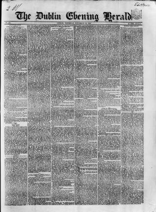 cover page of Dublin Evening Herald 1846 published on November 30, 1848