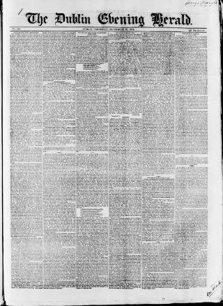 cover page of Dublin Evening Herald 1846 published on September 18, 1851